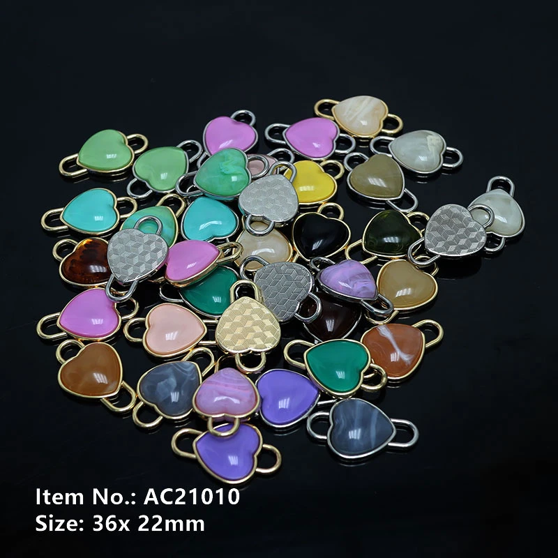 Heart Shape Pendant Fashion Jewelry Making Accessories Smoothly Natural Gemstone Connector AC21010