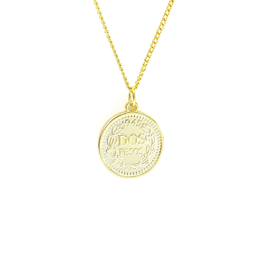 2023 Fashion New Coin Necklace 925 Sterling Silver Jewellery Customerize 14K Gold Plated